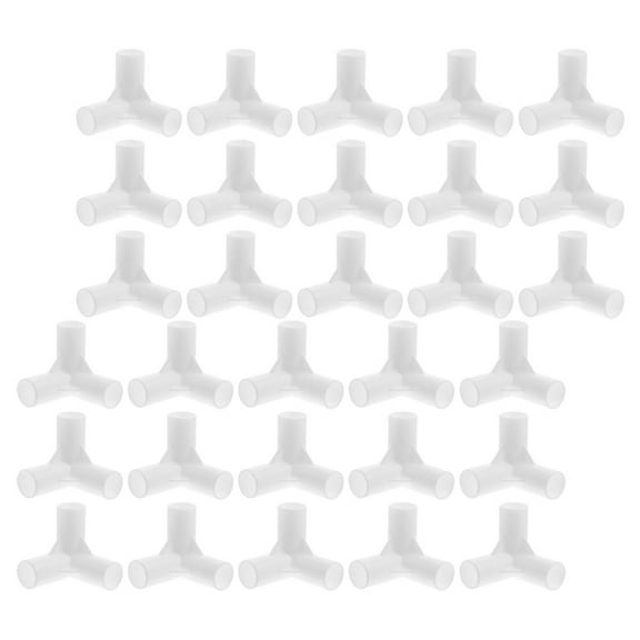 SOPOTUTU 30Pcs Canopy Tent Pipe Fittings White PP Tent Parts for Picnic
