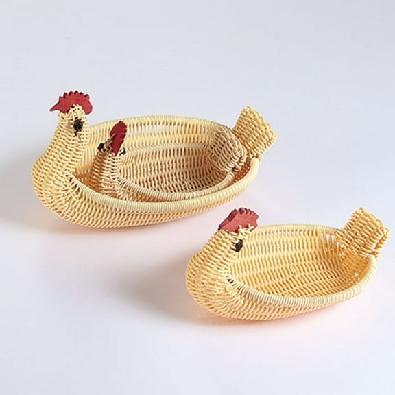 SOPOTUTU 3Pcs Multiuse Desktop Organizer Woven Basket Sturdy Storage Basket for Hotel and Bathroom