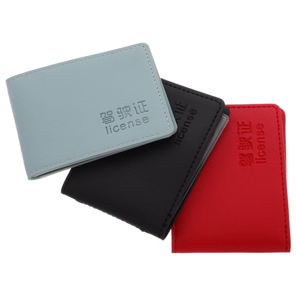 SOPOTUTU 3Pcs Car Registration and Insurance Holder Multifunctional Driver License Wallet Assorted Colors