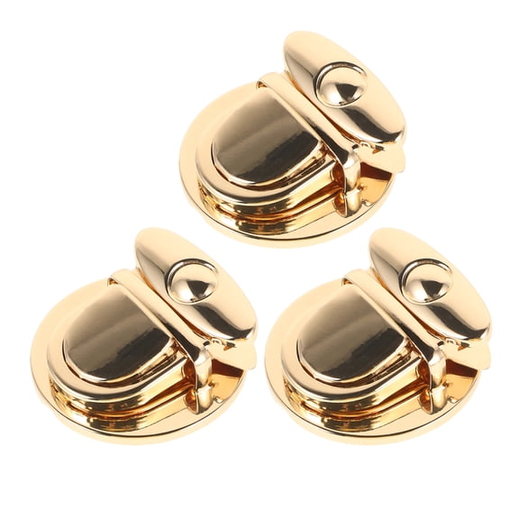 SOPOTUTU Golden Metal Tuck Lock Clasp, Stylish and Practical Bag Hardware, 3Pcs