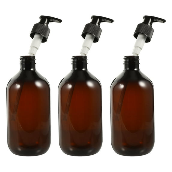 SOPOTUTU 3Pcs Lotion Pump Dispenser Coffee Color Durable Refillable for Home Use