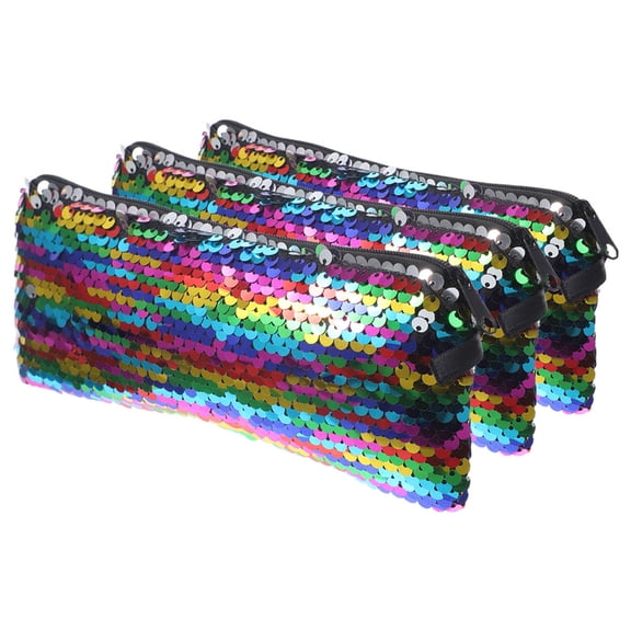 SOPOTUTU 3Pcs Small Sequin Cosmetic Pouches for Purse with Storage for Toiletries