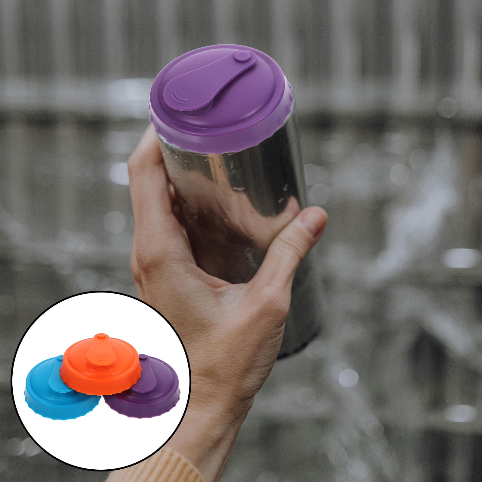 SOPOTUTU 3Pcs Round Silicone Can Lids Sealing Reusable Leakproof for ...