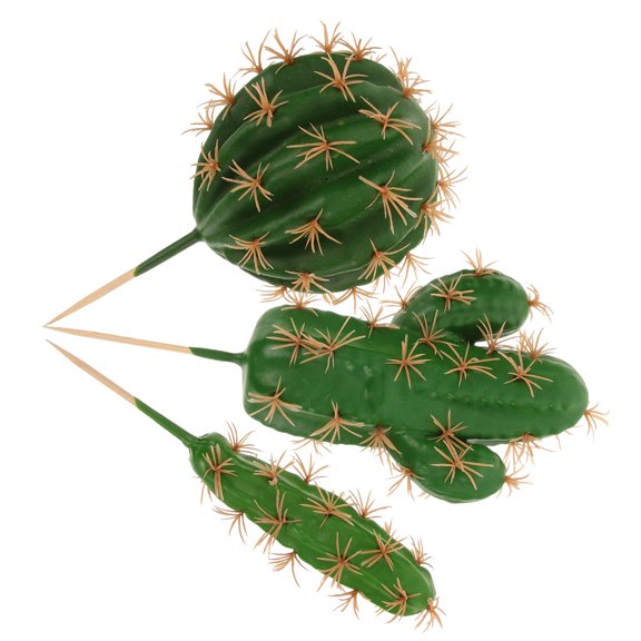 SOPOTUTU Set of 3 Artificial Cactus Plants Decorative Green Figurines for Home, Living Room, Office, and Indoor Display