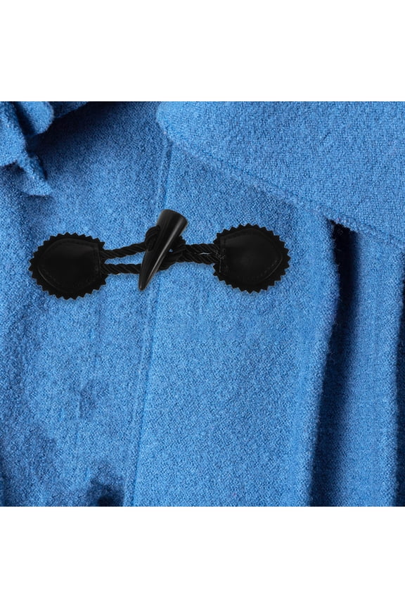 Classic Black Resin PU Coat Buttons, Durable and Stylish, 4Pairs