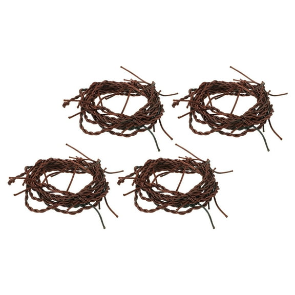 SOPOTUTU 4PCS Barbed Wire Prop Fake Rusted Barbed Wire Decorative Props for Western Room Decor Multi PP