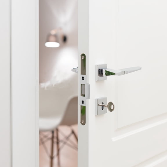 SOPOTUTU 4Pcs Stainless Steel Door Plates T-Shape Latch Plate for Interior Door Security