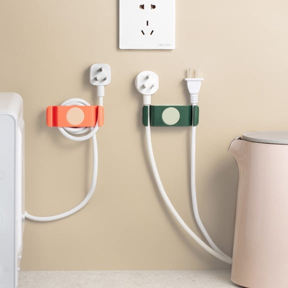 SOPOTUTU Compact Rotatable Cable Organizer Green ABS No Drilling 4Pcs