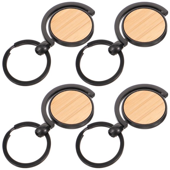 SOPOTUTU 4-Pack Wooden Keychain Blanks for Crafting, Projects, Custom Decorations, and