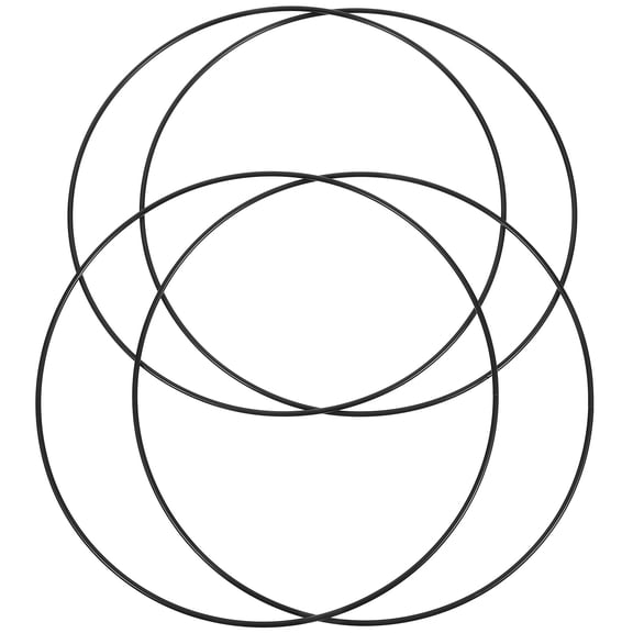 SOPOTUTU 4Pcs Black Iron Craft Hoops for Artists and Craft Enthusiasts Round Metal Floral Rings