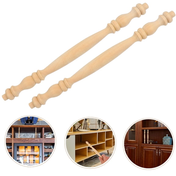 SOPOTUTU 4Pcs Wood Balusters for Indoor Stairs Khaki Roman Style Pillar for Furniture Repair