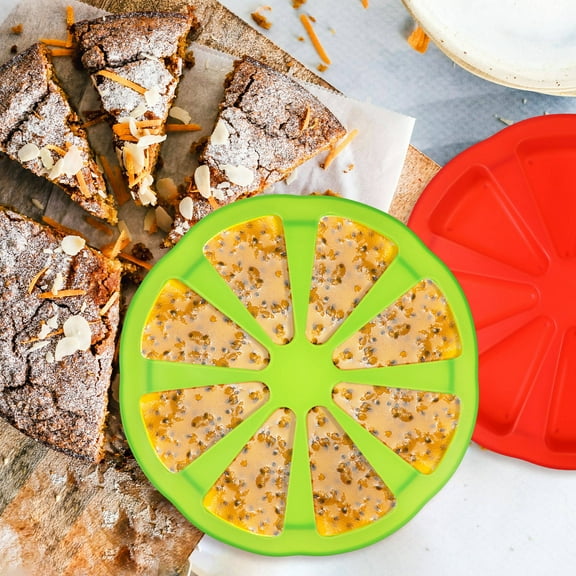 SOPOTUTU 4-Piece Multi-Color Silicone Triangle Cake Pan Set Nonstick Bakeware for Easy Baking and Cleanup