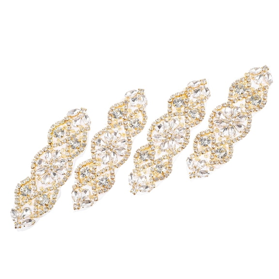 SOPOTUTU 4pcs Rhinestone Applique Bags in Golden Decorative Style