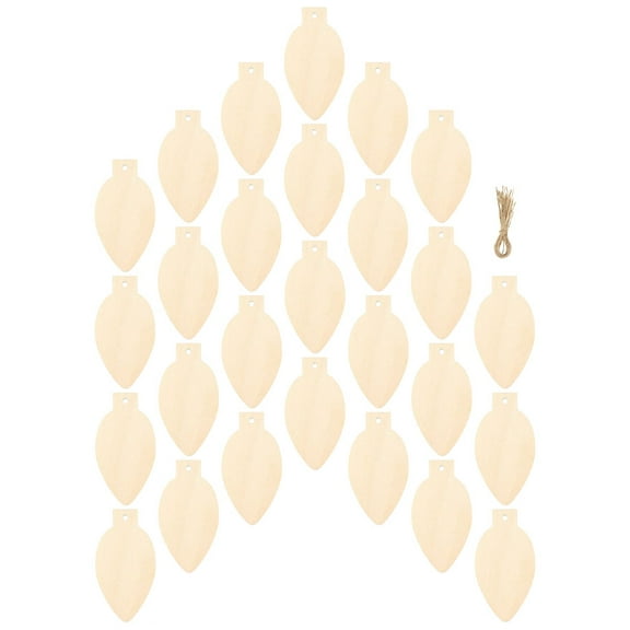 SOPOTUTU 50Pcs Round Blank Wood Chips Wooden Ornaments for Christmas Wall Decor and Family Crafts