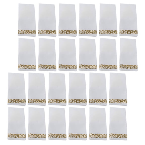 SOPOTUTU White Printed Paper Napkins, 50 Count Disposable Soft Napkins for Parties, Events, Weddings, and Everyday Entertaining