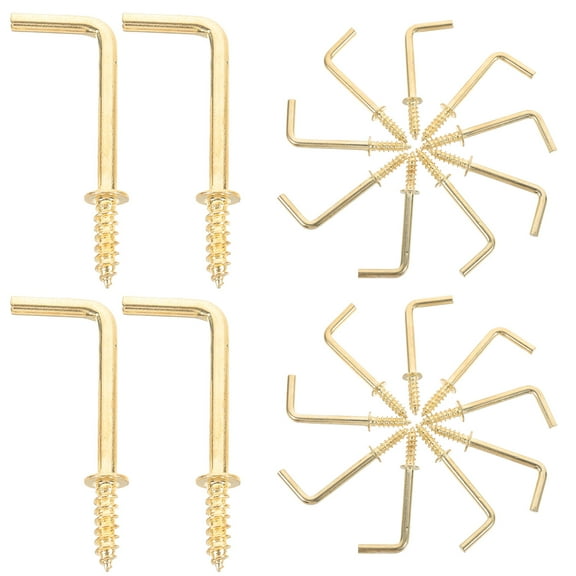 SOPOTUTU 50Pcs Metal L Shaped Screw Hooks Rust Resistant for Home and Office Use