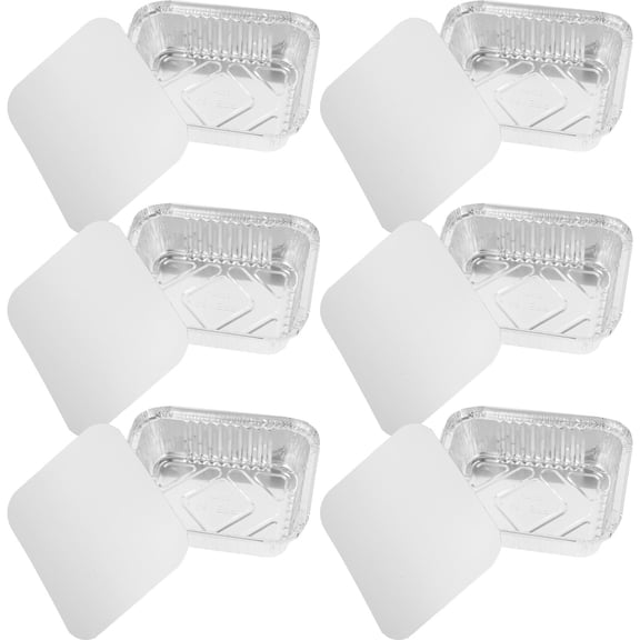 SOPOTUTU Heat Resistant Foil Boxes Silver Tinfoil 50pcs