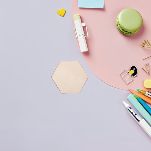 SOPOTUTU 50Pcs Handmade Natural Wood Hexagon Shape Cutouts for Craft Wall Decoration