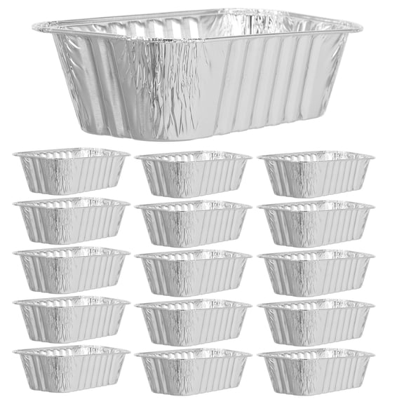 SOPOTUTU 50Pcs Aluminum Foil Loaf Pans Disposable Baking Trays for Bread Cake Loaf Baking and Cooking