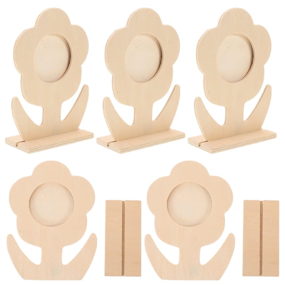 SOPOTUTU DIY Photo Frame Light Brown 5PCS Homemade Picture Holder