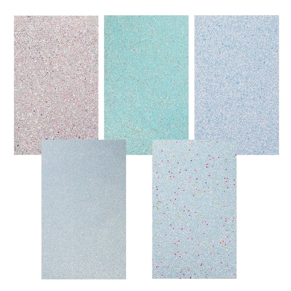 SOPOTUTU Rectangular Sequin Fabric Sheets, Assorted Colors, 5-Pack for Crafts, Sewing, and Decorations