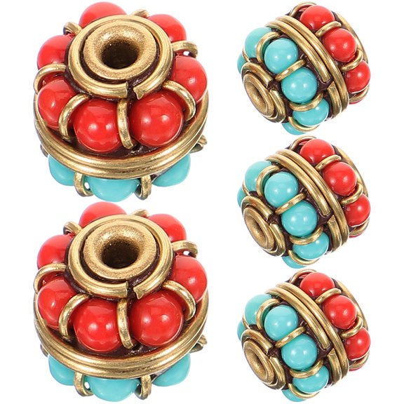 SOPOTUTU 5Pcs Copper Spacer Beads for Jewelry Making and Craft Projects