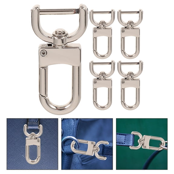 SOPOTUTU 5Pcs Plated Silver Lobster Claw Clasps Metal Purse Bag Snap Hooks for DIY Strap and Bag Craft