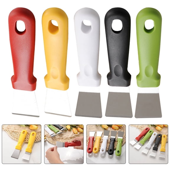 SOPOTUTU 5-Piece Stainless Steel Ice Scraper Set for Kitchen, Home, and Range Hood Cleaning Tools