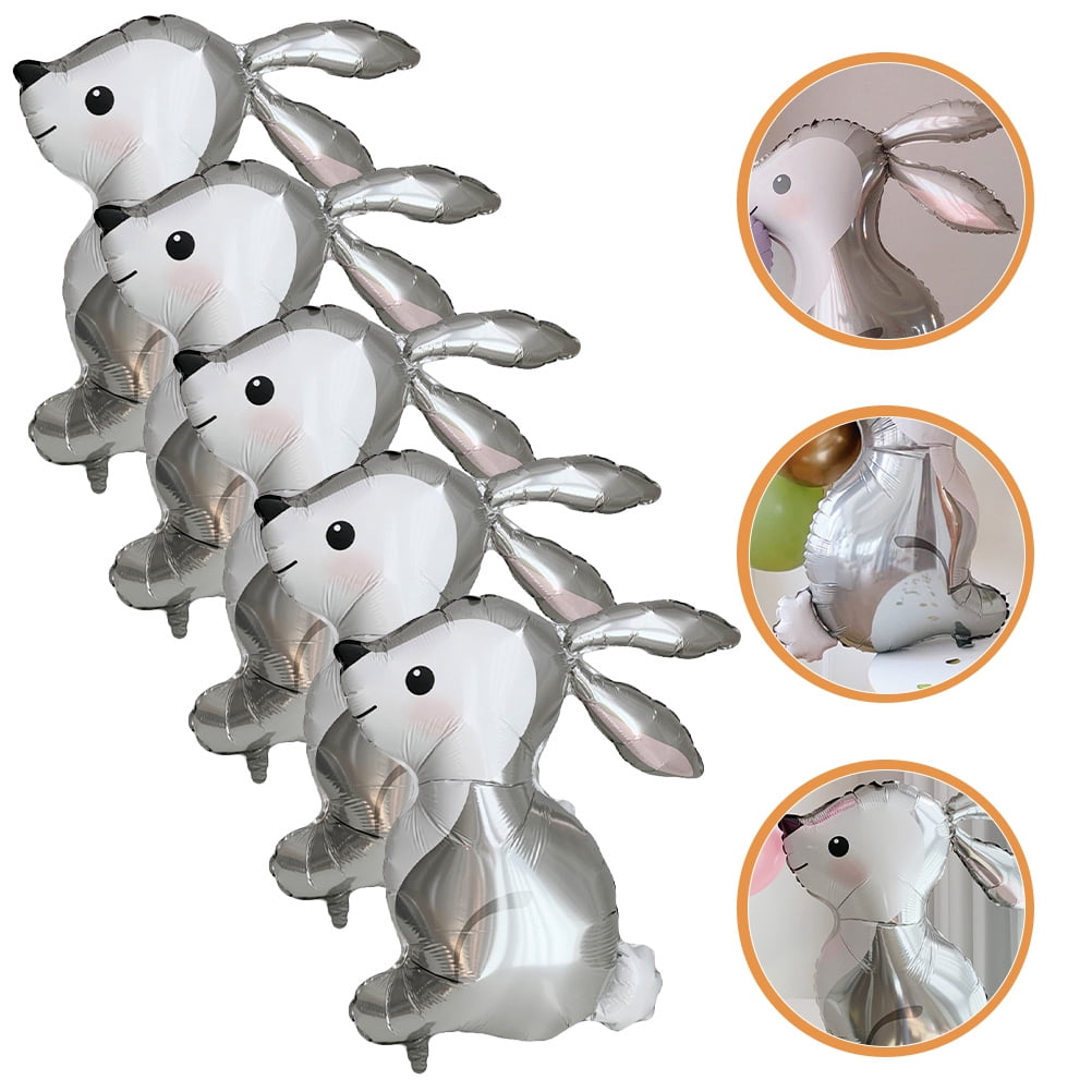 SOPOTUTU Grey Rabbit Balloons Foil Easter Decoration for Party Decor ...