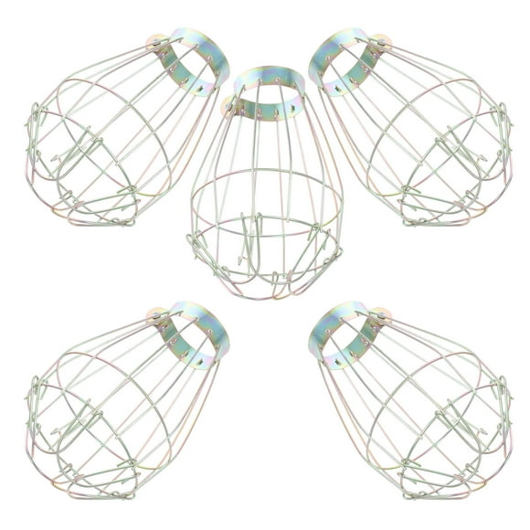 SOPOTUTU Industrial Light Bulb Cage Silver Iron 5Pcs