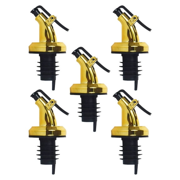 SOPOTUTU 5-Pack Plastic Liquid Dispensers with Leak-Proof Spouts for Cooking, Kitchen, and Home Use