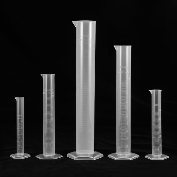 SOPOTUTU 5Pcs Plastic Graduated Cylinder for Accurate Measurement in Home and Lab