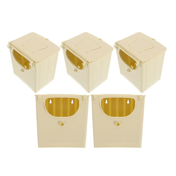 SOPOTUTU Budgie Breeding Box Plastic Nesting Box Light Yellow 5 Set Bird Cage Accessories