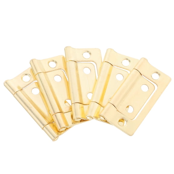SOPOTUTU 5Pcs Plated Gold Vintage Cabinet Hinges Heavy Duty Iron Hardware for DIY Furniture Restoration