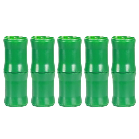 SOPOTUTU Realistic Design Simulated Bamboo Tubes Green Plastic 5Pcs