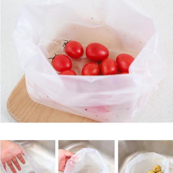 SOPOTUTU 60Pcs White Sink Trash Strainer Bags Vertical Self Standing Draining Garbage Bags