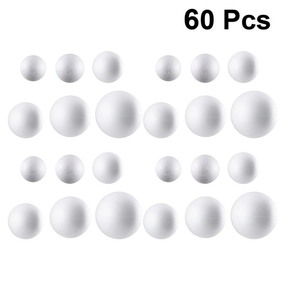 SOPOTUTU 60pcs White Decorative Sphere for Outdoor Home Christmas Winter Season Holiday Decor