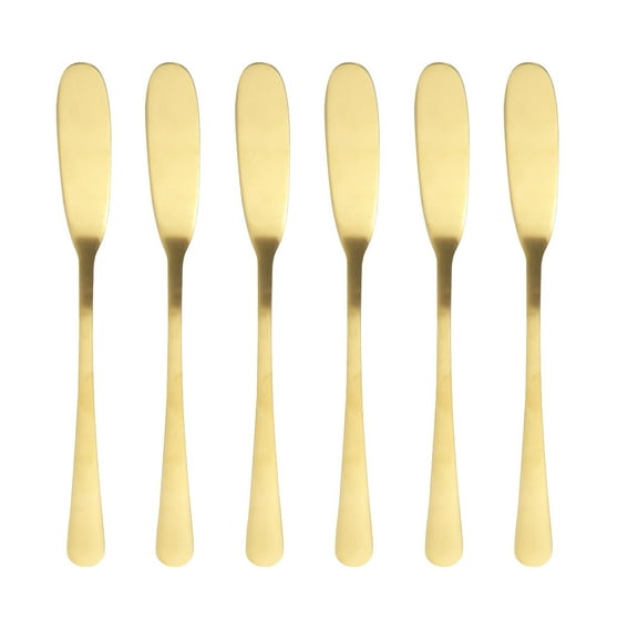 SOPOTUTU 6-Piece Golden Stainless Steel Spreader Set for Butter, Cheese, Jam, and Cream in Kitchen