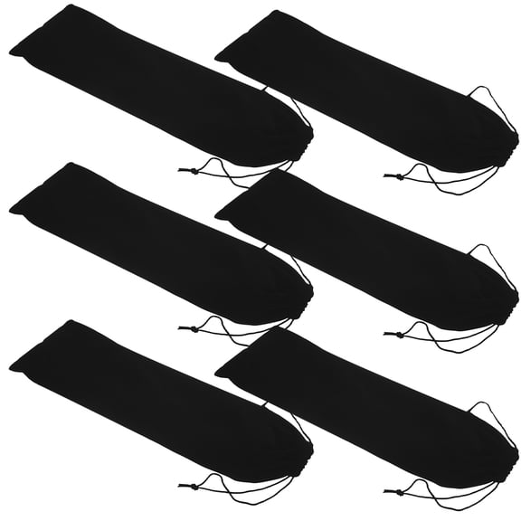 SOPOTUTU 6Pcs Black Curling Iron Bags Hair Tools Pouches Flannelette Drawstring Closure