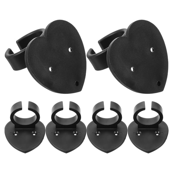 SOPOTUTU 6Pcs Microphone Wall Holder with Heart Shaped Clip Black Multi Functional Mic Mount
