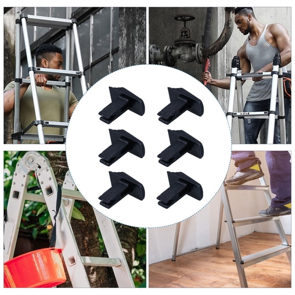 SOPOTUTU 6Pcs Black Plastic Ladder Replacement Buttons for Telescopic Single and Folding Ladders