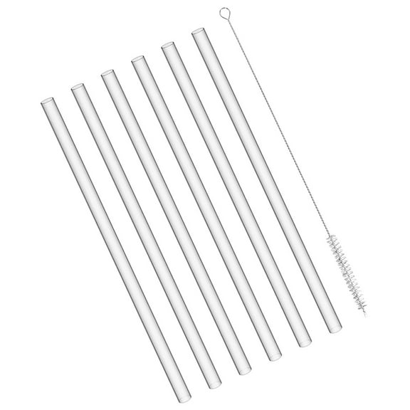 SOPOTUTU 6 Straws of Transparent Silicone Drinking Straws for Bar Use and Parties