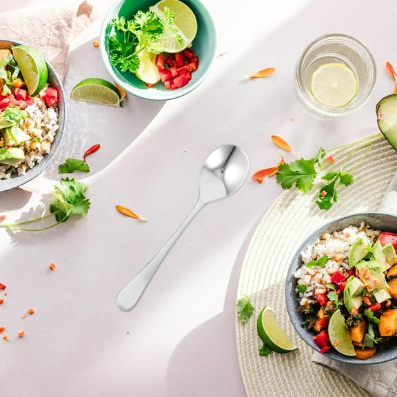 SOPOTUTU Stainless Steel Table Spoons Set of 6 Flatware for Everyday Dining