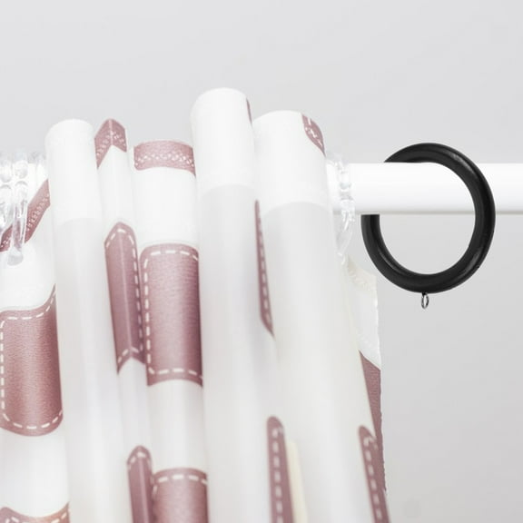 SOPOTUTU Black Wooden Curtain Drapery Rod 6 Pieces for Window Curtains