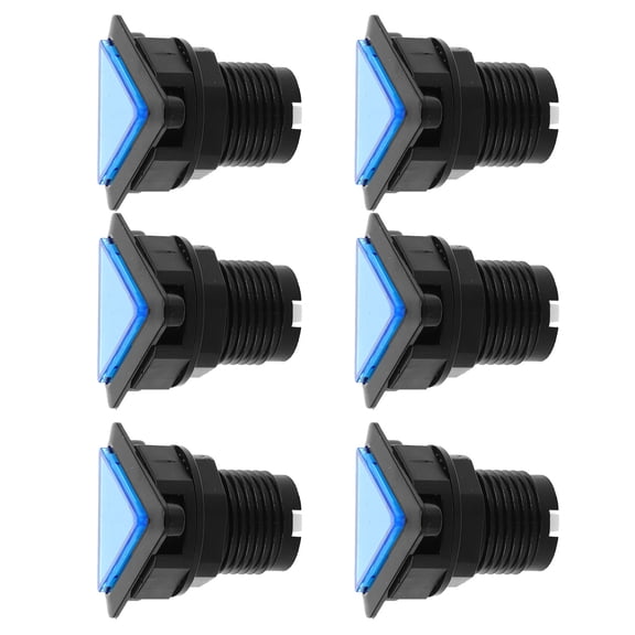 SOPOTUTU 6Pcs Blue Illuminated Triangle Control Switch LED Pushbutton for Arcade Cabinet