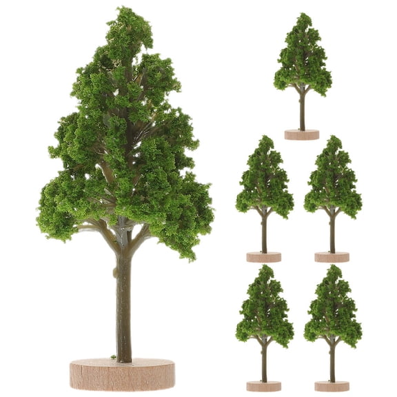 SOPOTUTU Mini Trees Miniature Road Tree Plastic Landscape Decoration Artists Dollhouse 6Pcs