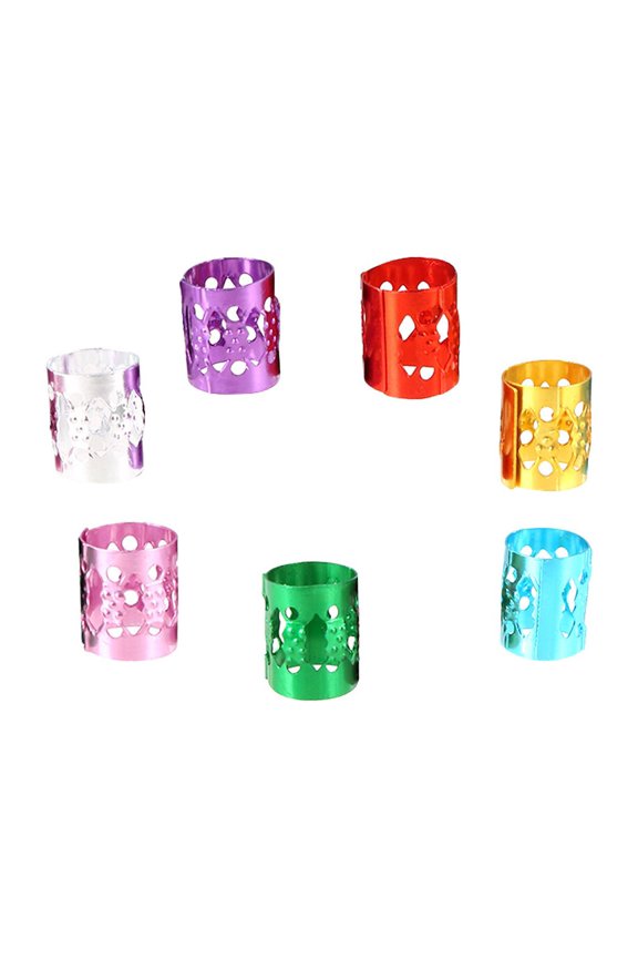 70Pcs Metal Dreadlock Crochet Hooks Hair Cuffs Assorted Colors for Hair Styling