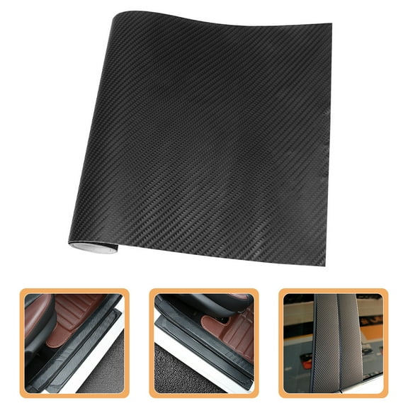 SOPOTUTU Self Adhesive Carbon Fiber Vinyl Wrap Black Matte for Car Body Panels and Doors