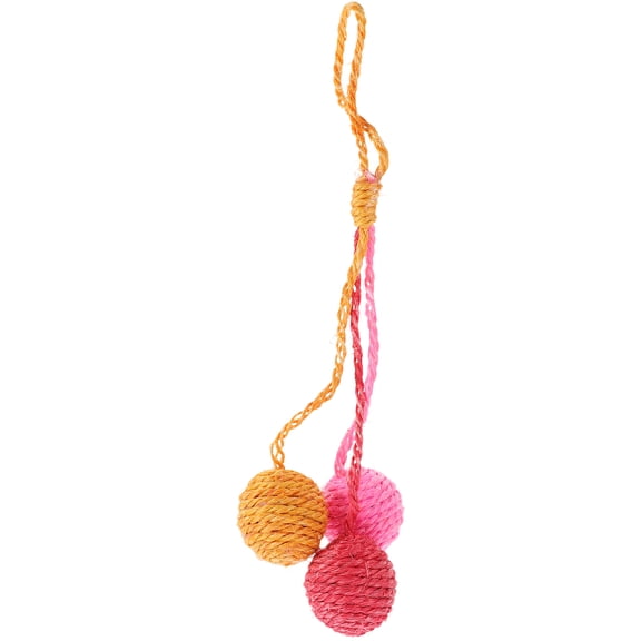 SOPOTUTU Active Rolling Ball For Cats Cat Ball Toy Sisal Pink 1 Set