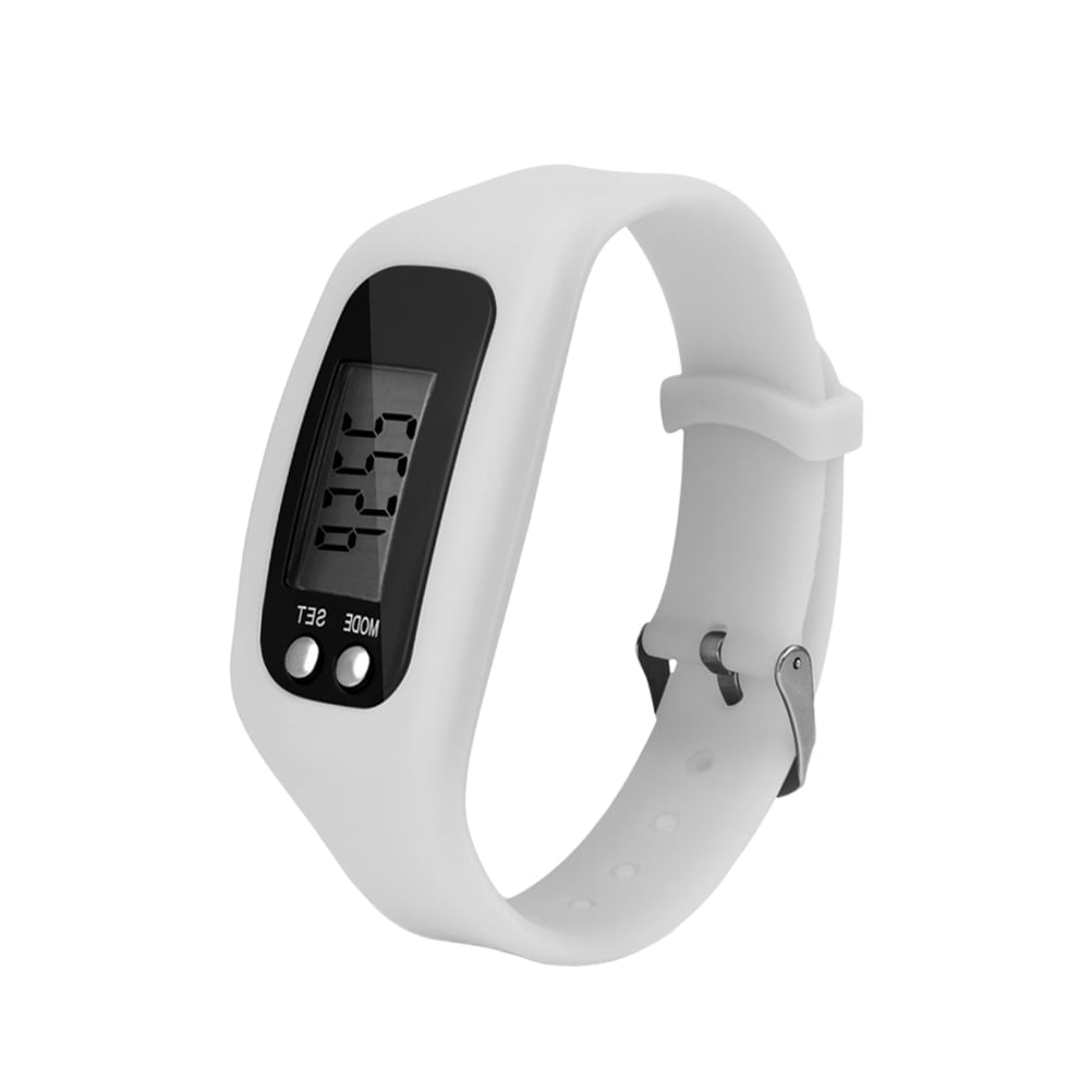 SOPOTUTU White Pedometer Watch with Calorie Monitor and Time